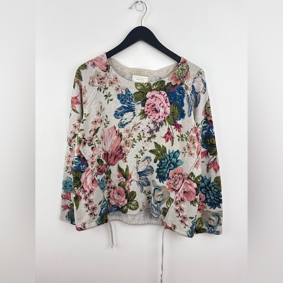 ANTHROPOLOGIE Angel of the North Floral Winter bouquet pullover. Size M - Picture 6 of 7